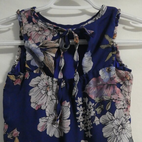 AVA & YELLY | size 6 | Sheer Sleeveless Floral Dress | Tie Back | Lined - Picture 11 of 16